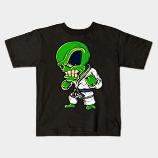 Karate Alien Retro Aliens Art Kids T-Shirt